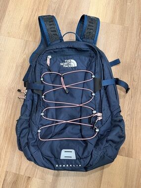 NEW The North Face Borealis Backpack Urban Navy And Pink Bag Travel School